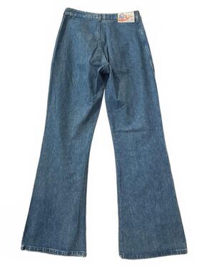 Landlubber Jeans 9/10 Flare Vtg Vintage Blue Denim Mid-Rise Bell Bottom Wide Leg